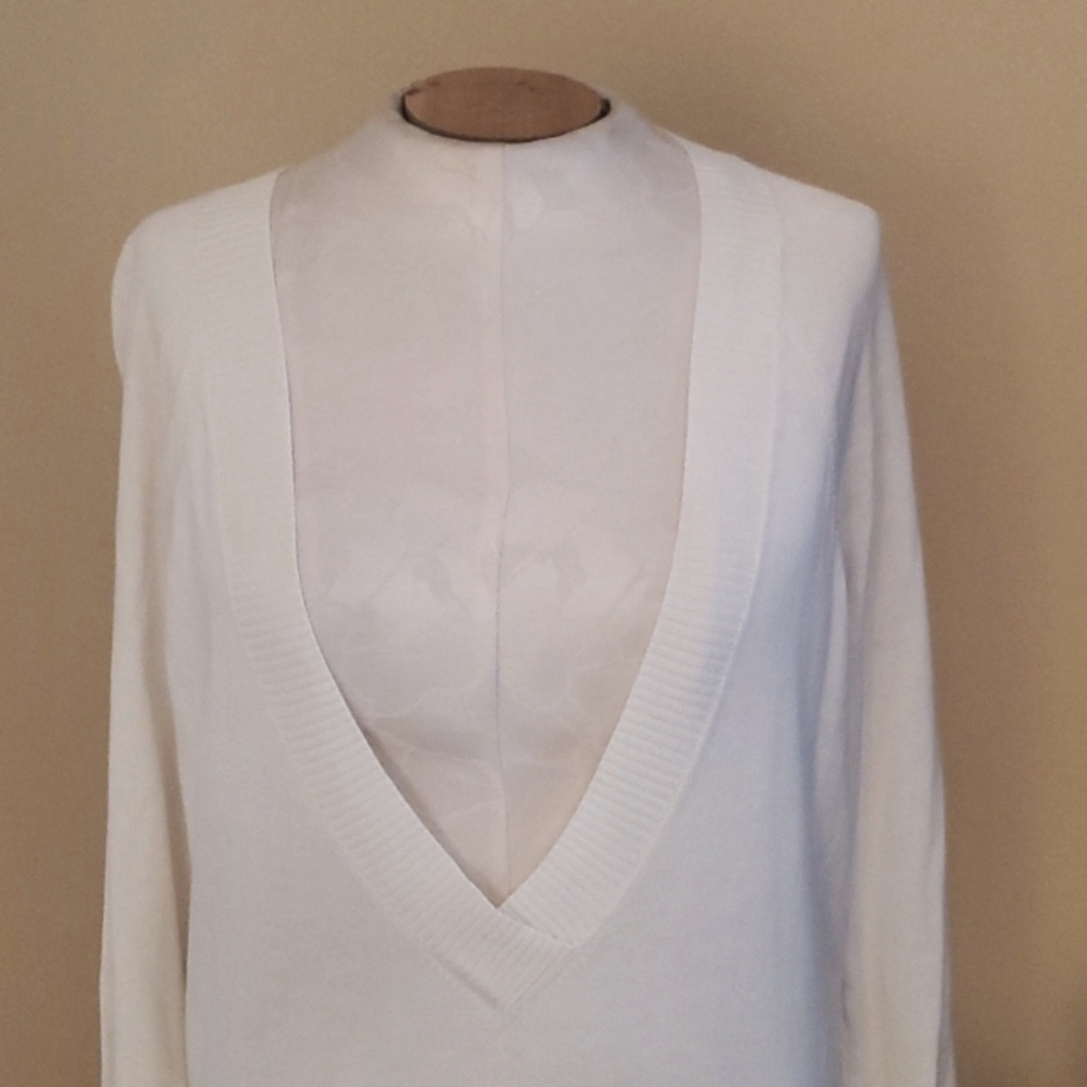 Ann Taylor Deep V-neck Sweater - Picture 2 of 6
